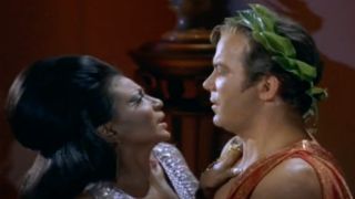 Kirk and Uhura embrace in 