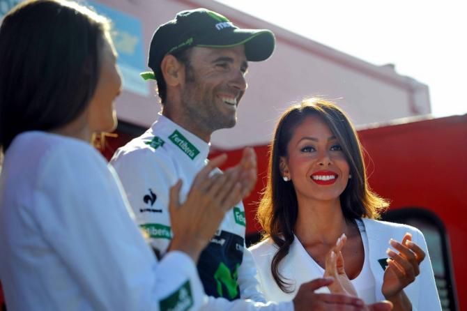 Alejandro Valvedre (Movistar) holds onto the combination jersey