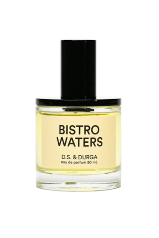 A bottle of D.S. & Durga Bistro Waters perfume against a white background.