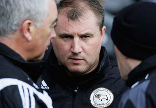 DERBY, UNITED KINGDOM - MARCH 01: Paul Jewell, manager of Derby County looks on during the Barclays Premier League match between Derby and Sunderland at Pride Park on March 01, 2008 in Derby, England. (Photo by Matthew Lewis/Getty Images)