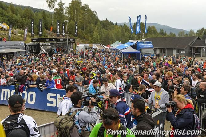 The biggest crowds of the weekend came out for the Downhill.