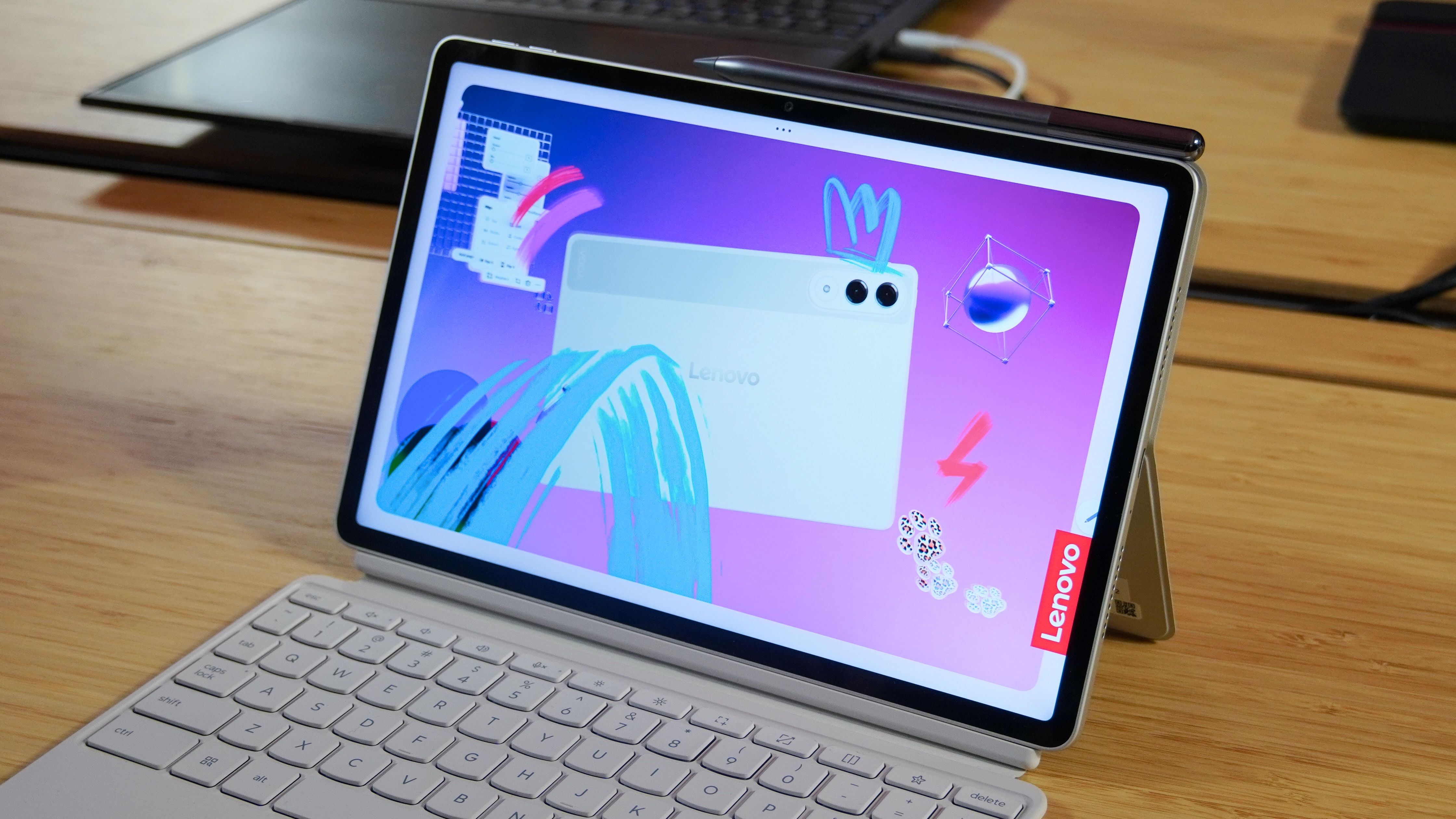 The Lenovo Yoga Tab connected to a keyboard folio at IFA 2025.