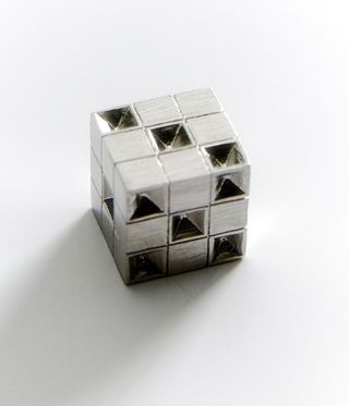 Dice-like silver cube by Pattaraphan jewellery