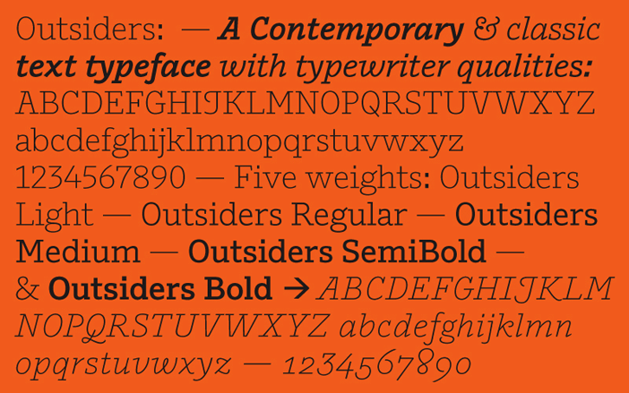 Typeface name: A2 Outsiders