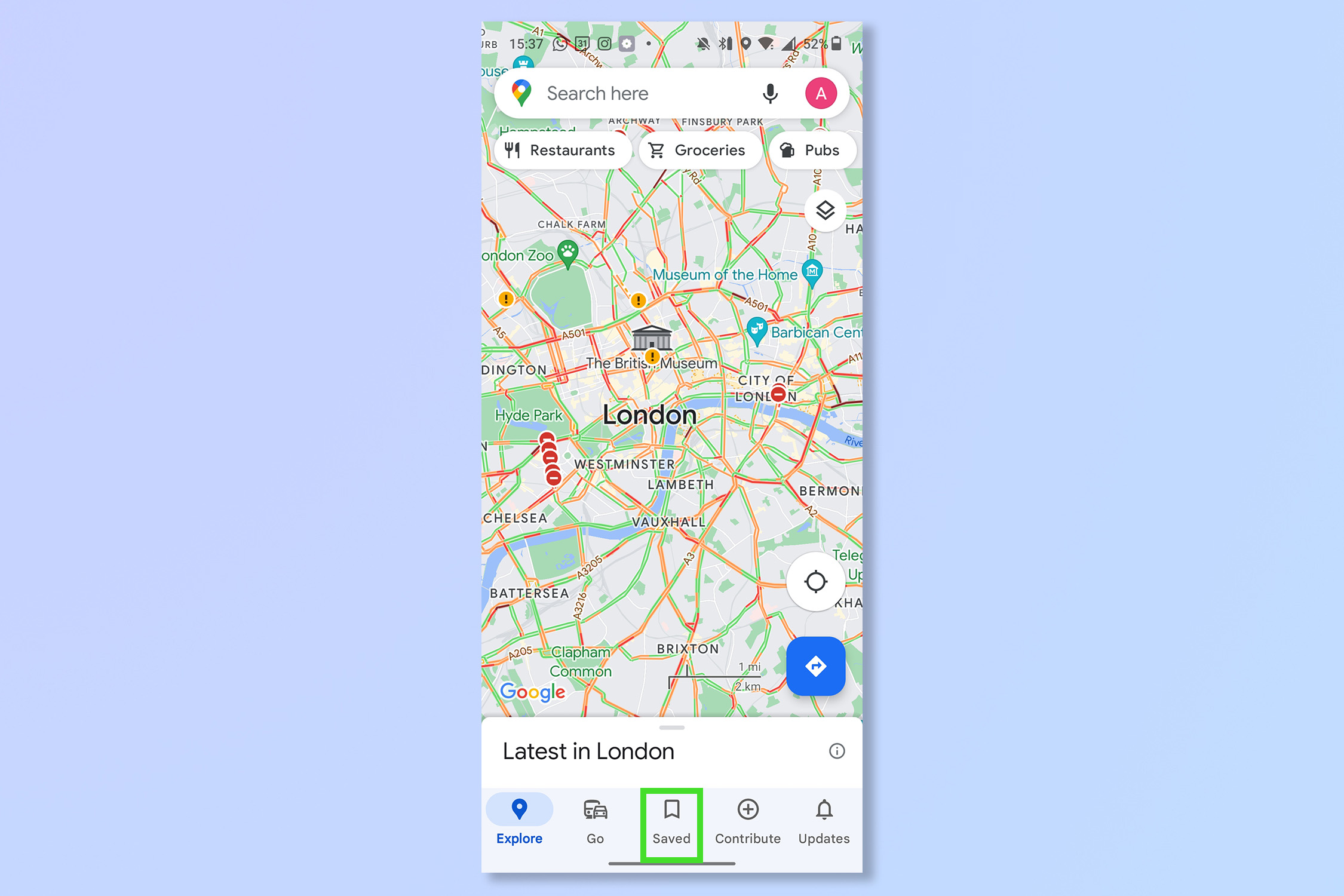 Первый шаг к удалению истории местоположений Google Maps на Android