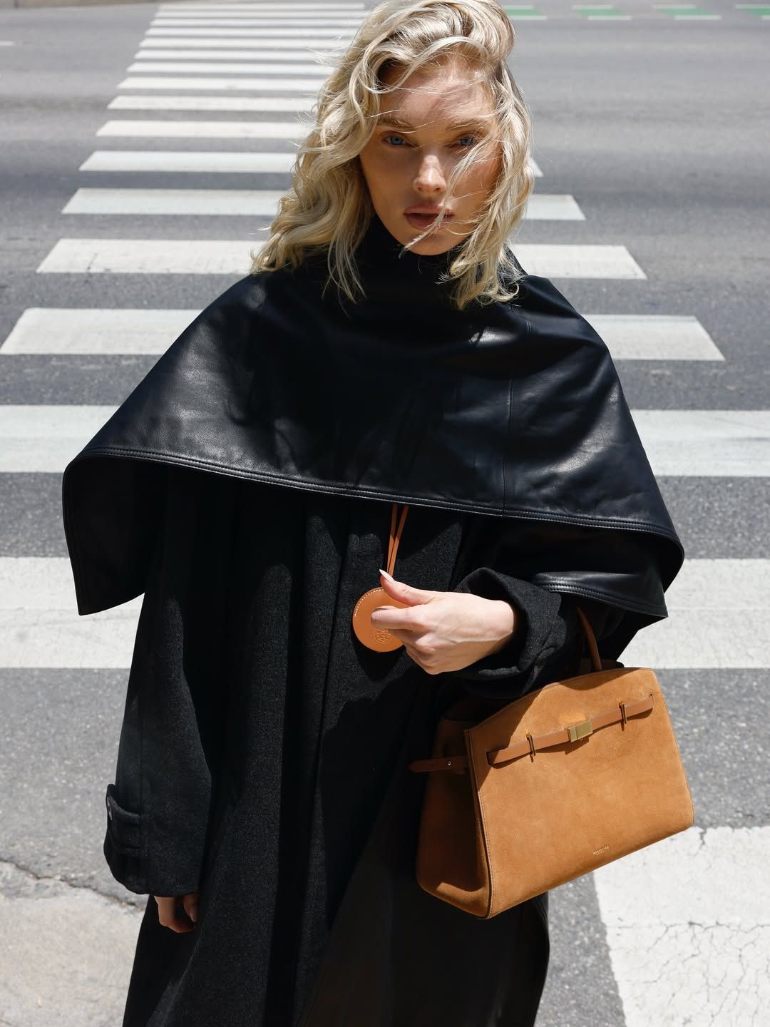 Elsa Hosk wearing Demellier bag