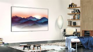 The Samsung Q7FN blends into the wall with its new ambient screen saver mode.