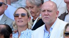 Zara Tindall and Mike Tindall watch on day ten of Wimbledon on July 08, 2026