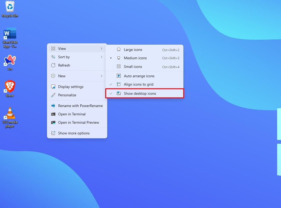 Show The Desktop