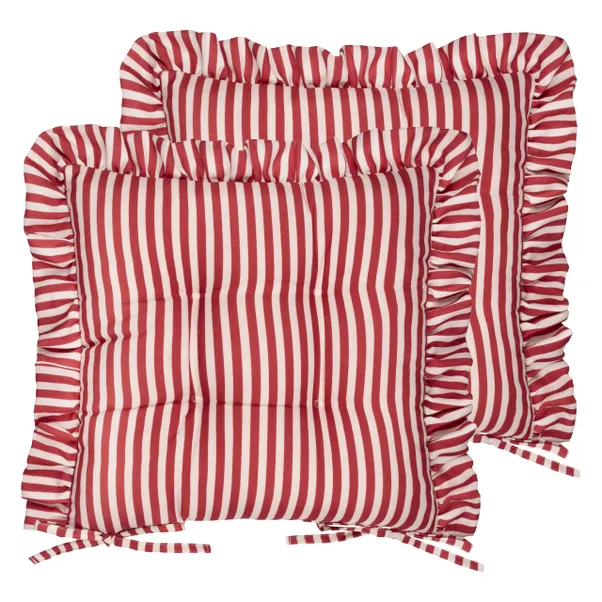 Dunelm, Millie Ruffle Set of 2 Seat Pads