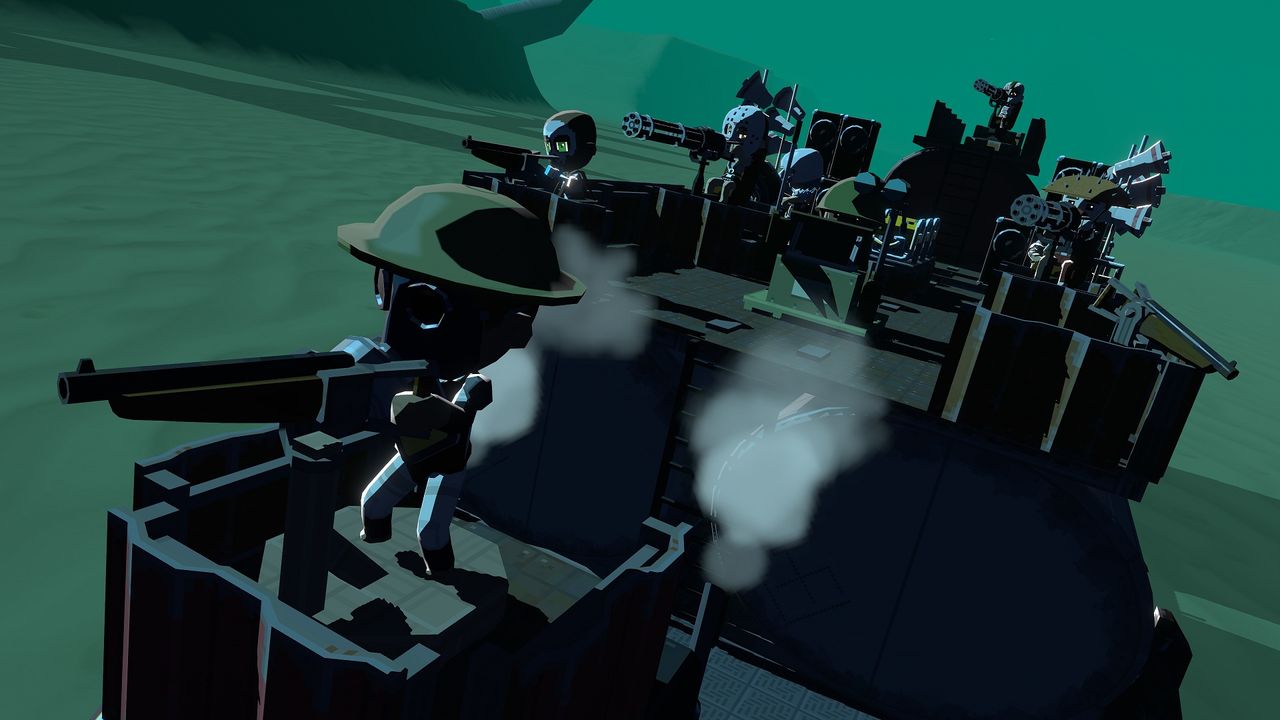 Badlands Crew rig at night with guns pointed out