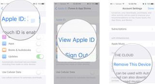 Tap your Apple ID, then tap View Apple ID, then tap Remove This Device