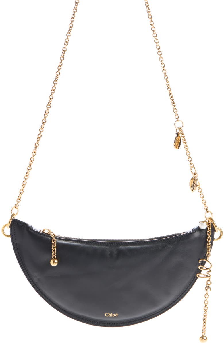 Mini Icons Leather Half Moon Crossbody Bag