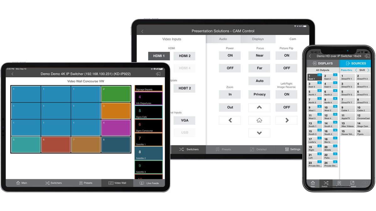 The KD-App and KDMS Pro control software.