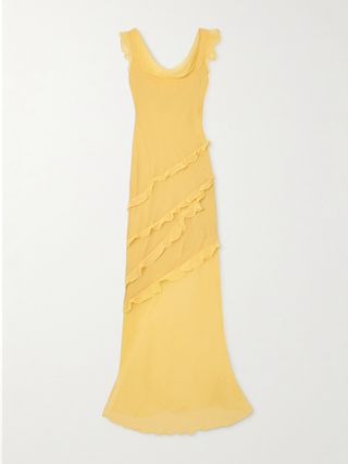 Renu Ruffle-Trimmed Silk-Blend Chiffon Maxi Dress