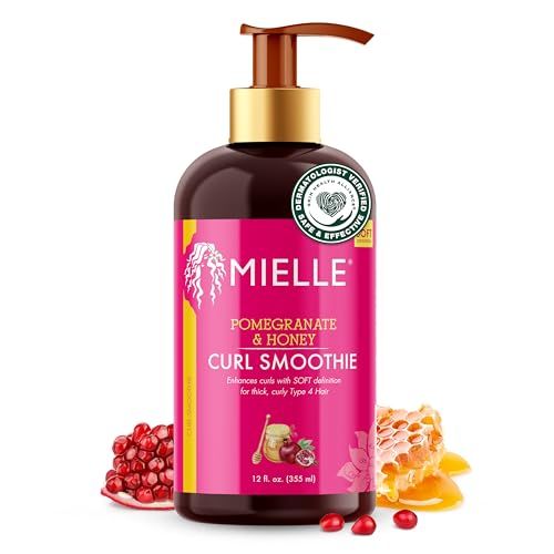 Mielle Organics Curl Smoothie With Pomegranate, Moisturizing Curl Cream for Thick Type 4 Curly Hair, 12 Ounces
