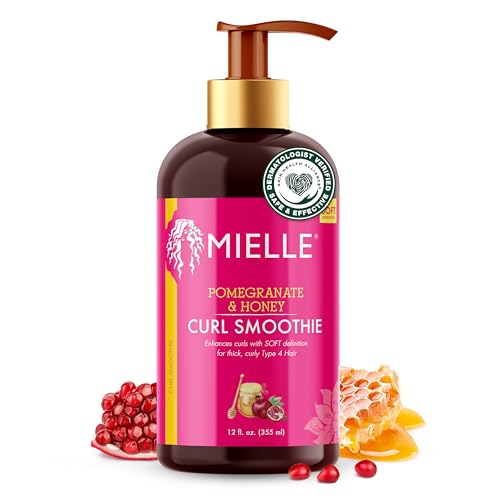 Mielle Organics Curl Smoothie With Pomegranate, Moisturizing Curl Cream for Thick Type 4 Curly Hair, 12 Ounces