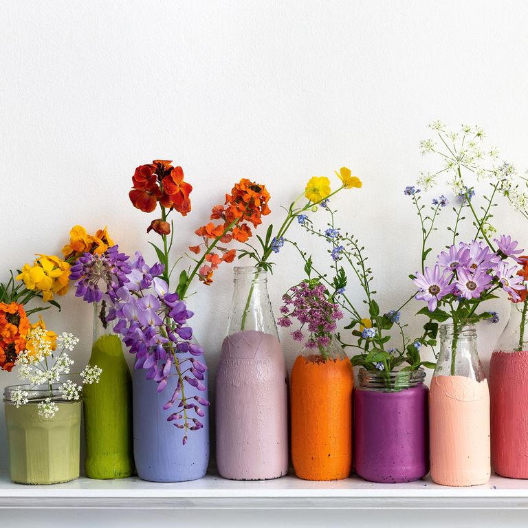 How to paint recycled glass bottles for an easy DIY job Ideal Home