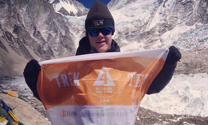 Eli Reimer, a 16-year-old with Down syndrome, reaches one of Mount Everest's Base camp, a 70-mile trek to 17,598 feet.