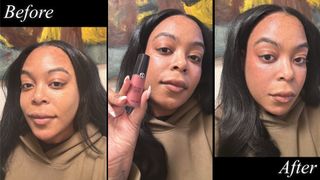 Ariel Baker testing Armani blush