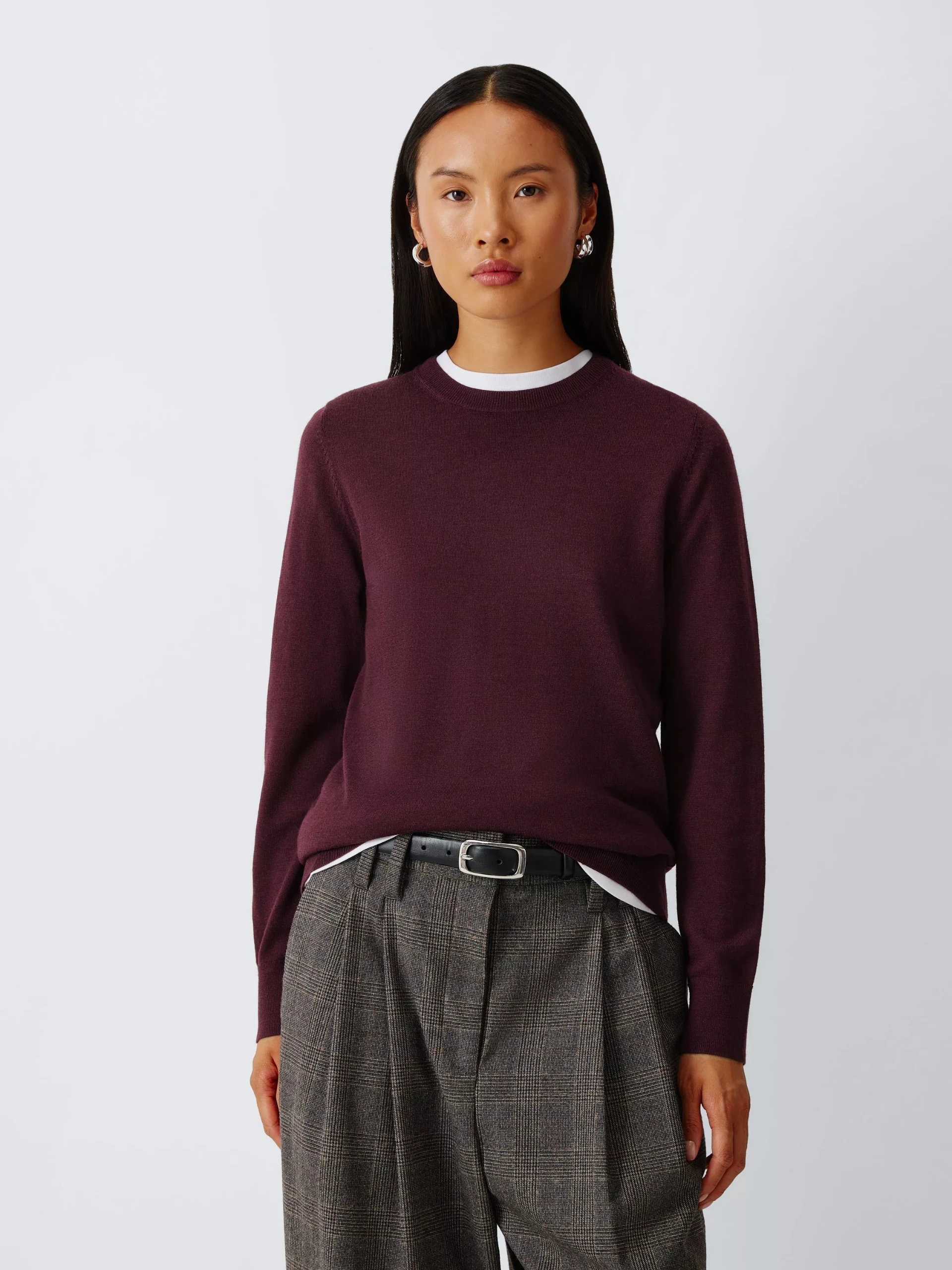 John Lewis Pure Merino Wool Crew Neck Jumper, Fig