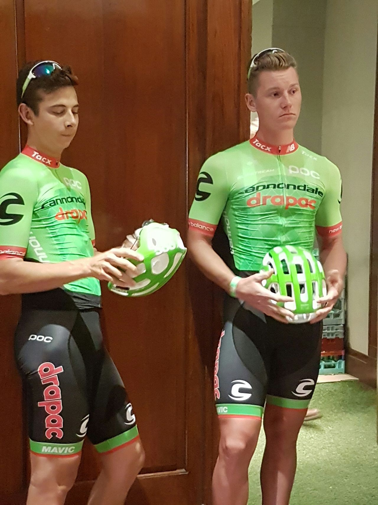 Waiting for Cannondale-Drapac to unveil their new POC team kit at the Roleur Classic in London