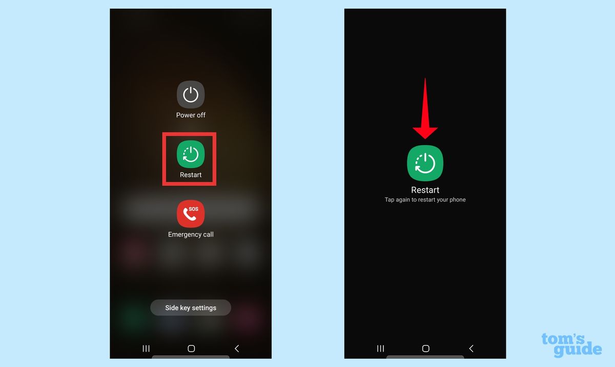 How to restart the Samsung Galaxy S23 Tom