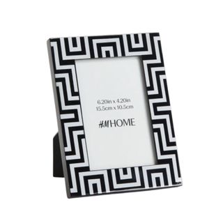 Bold black and white geometric 6 x 8 picture frame