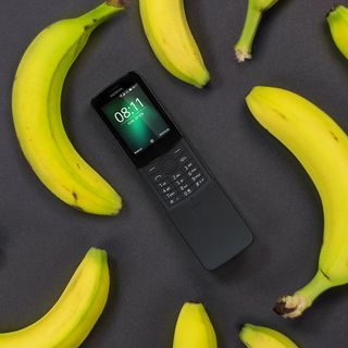 nokia phone with banana and black background