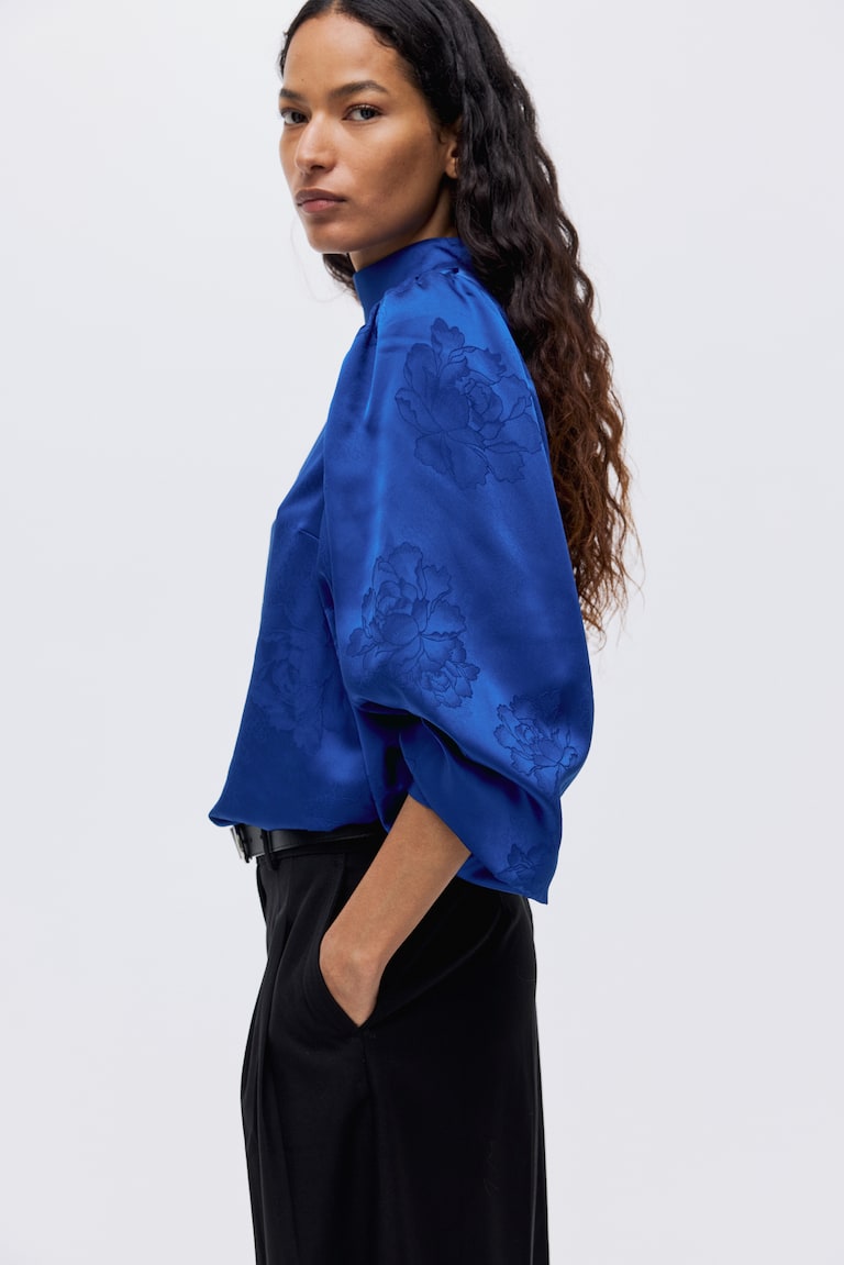 Jacquard-Weave Blouse