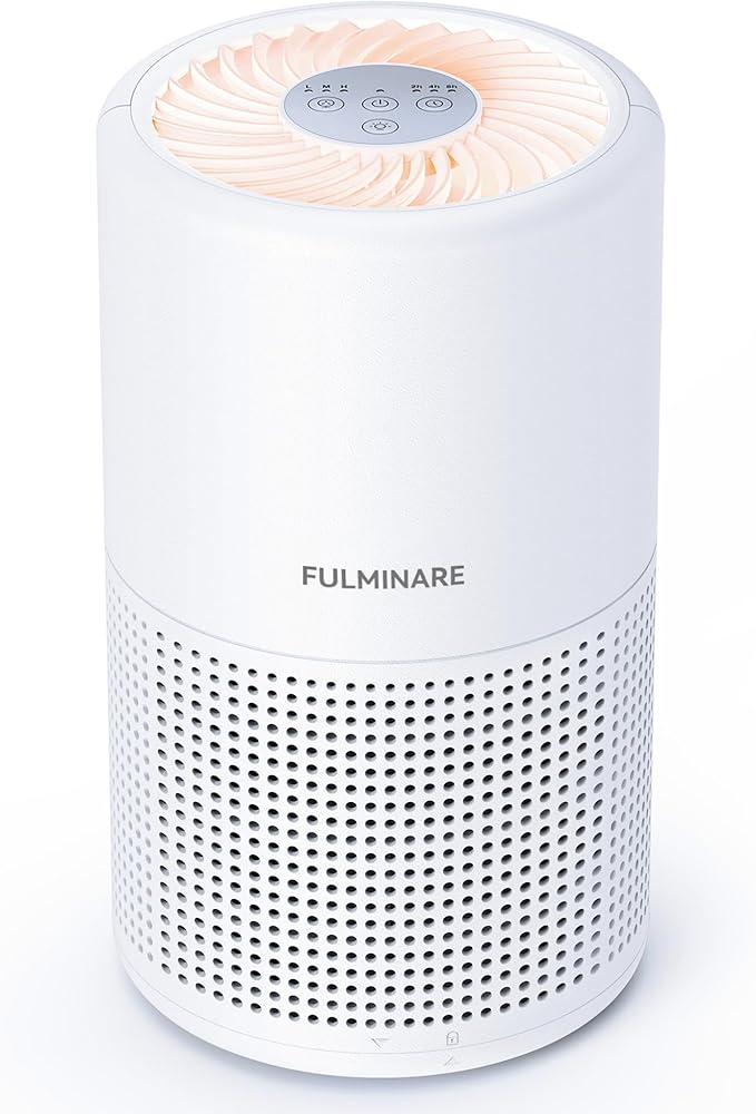 FULMINARE, Air Purifiers for Bedroom, Fulminare H13 True Hepa Air Filter, Quiet Air Cleaner With Night Light,portable Small Air Purifier for Home, Office, Living Room