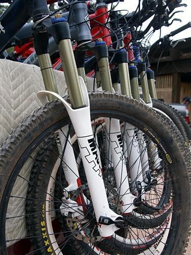 Test bikes are loaded up and ready to go.