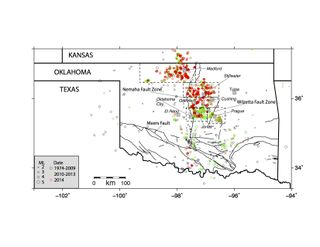 Oklahoma earthquakes and faults. The Meers fault was the only active fault known in Oklahoma before the recent uptick in earthquakes.