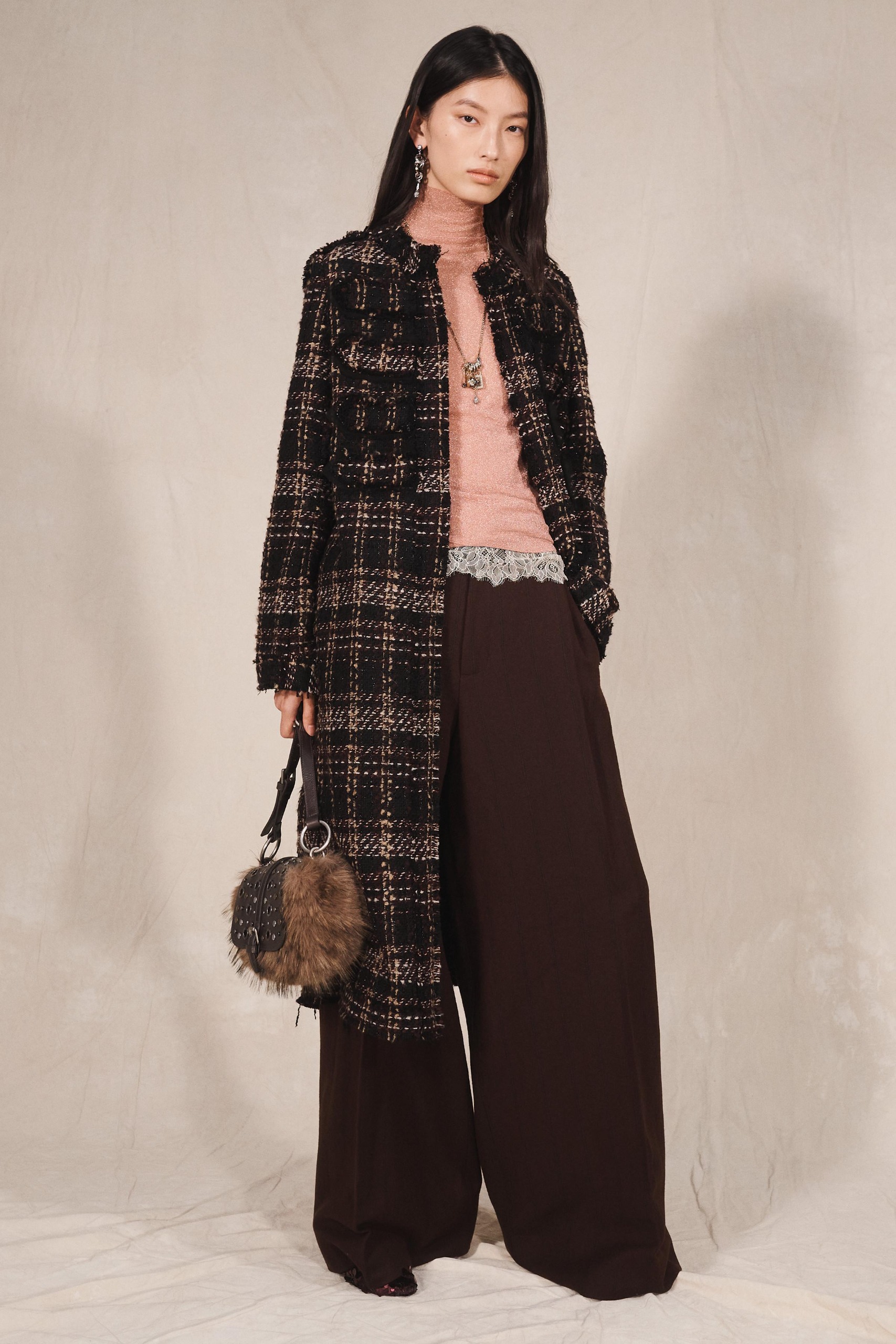 ZARA Limited Edition Structured Plaid Long Coat - Multicolored - Xs