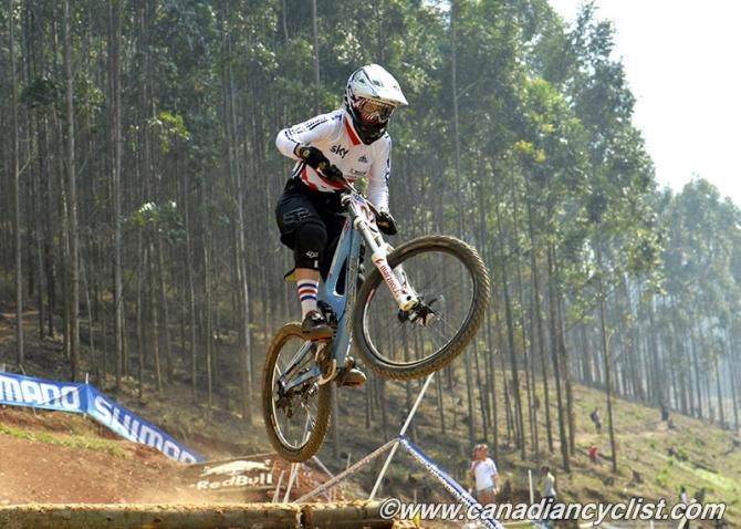 Tahnee Seagrave (Great Britain) on her way to winning the junior downhill world championships
