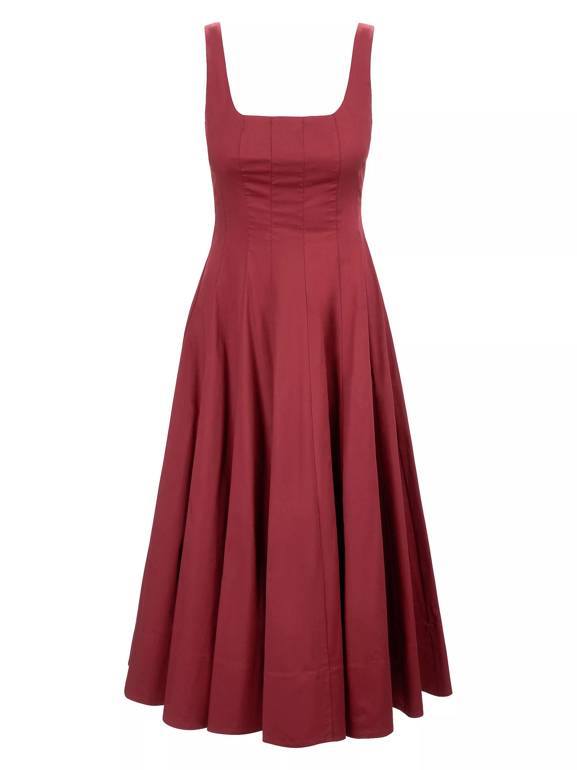 Wells Seamed Stretch Cotton Midi-Dress