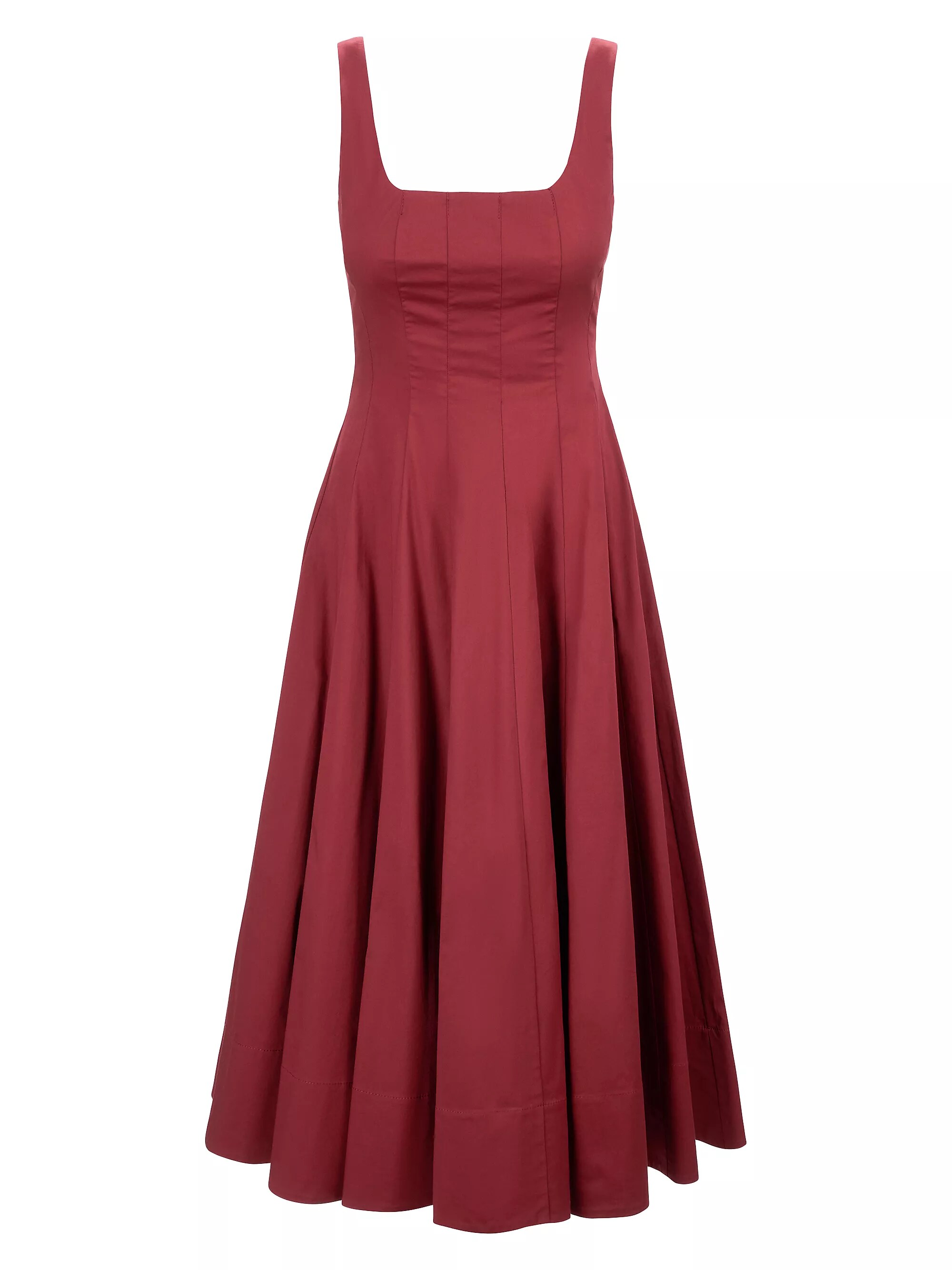 Wells Seamed Stretch Cotton Midi-Dress