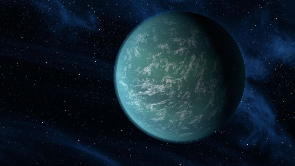 An artist&#039;s depiction of a super-Earth exoplanet.