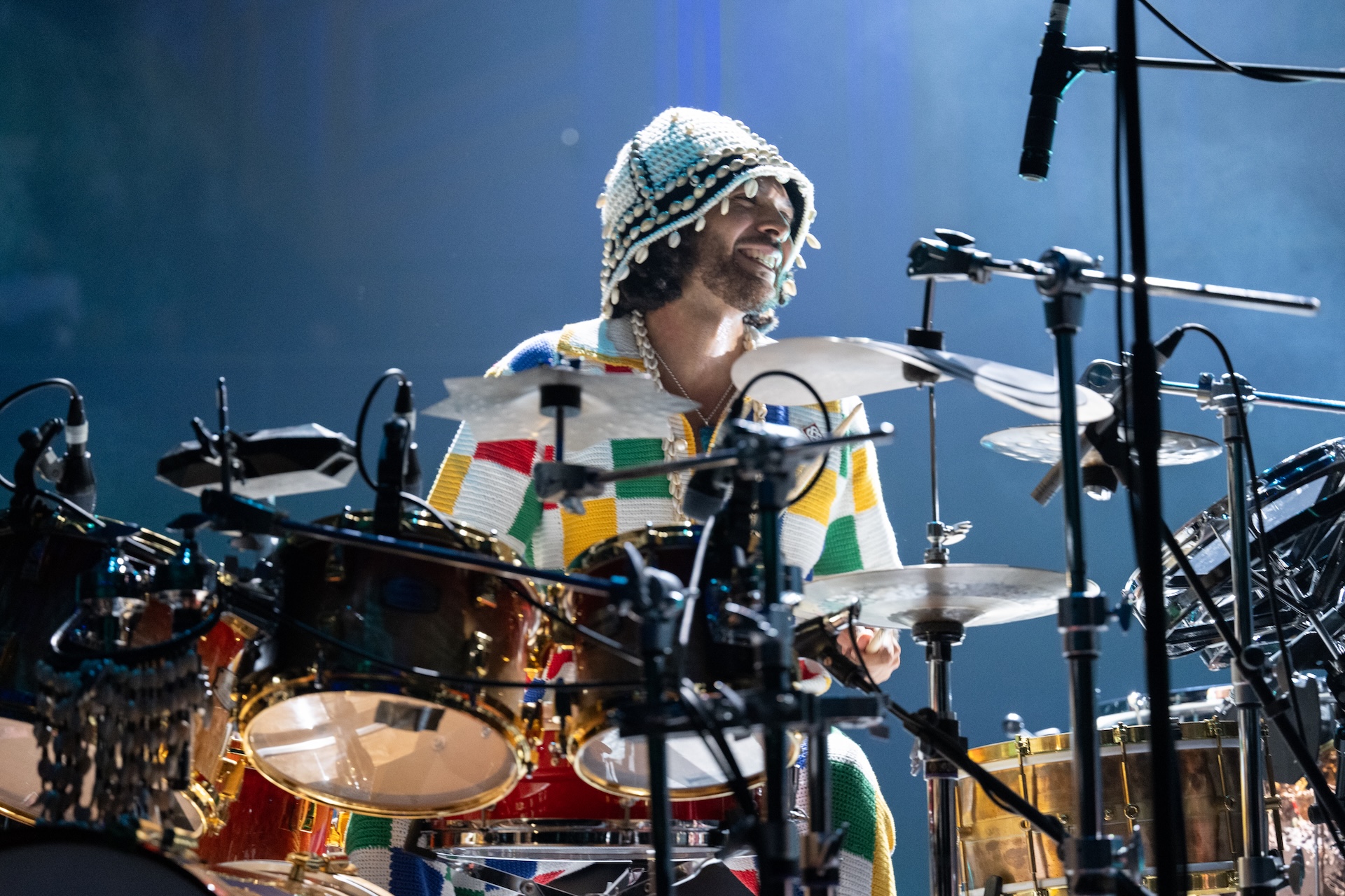 Yussef Dayes performs at Royal Albert Hall on October 12, 2023 in London, England