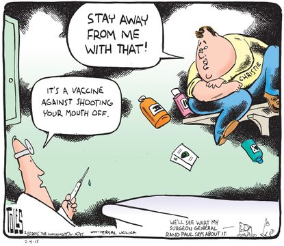 Editorial cartoon U.S. Health Measles Christie