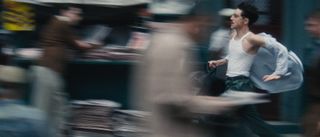 Timothee Chalamet running in Marty Supreme