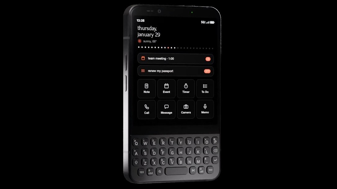 screen of the Minimal Phone 2 in black