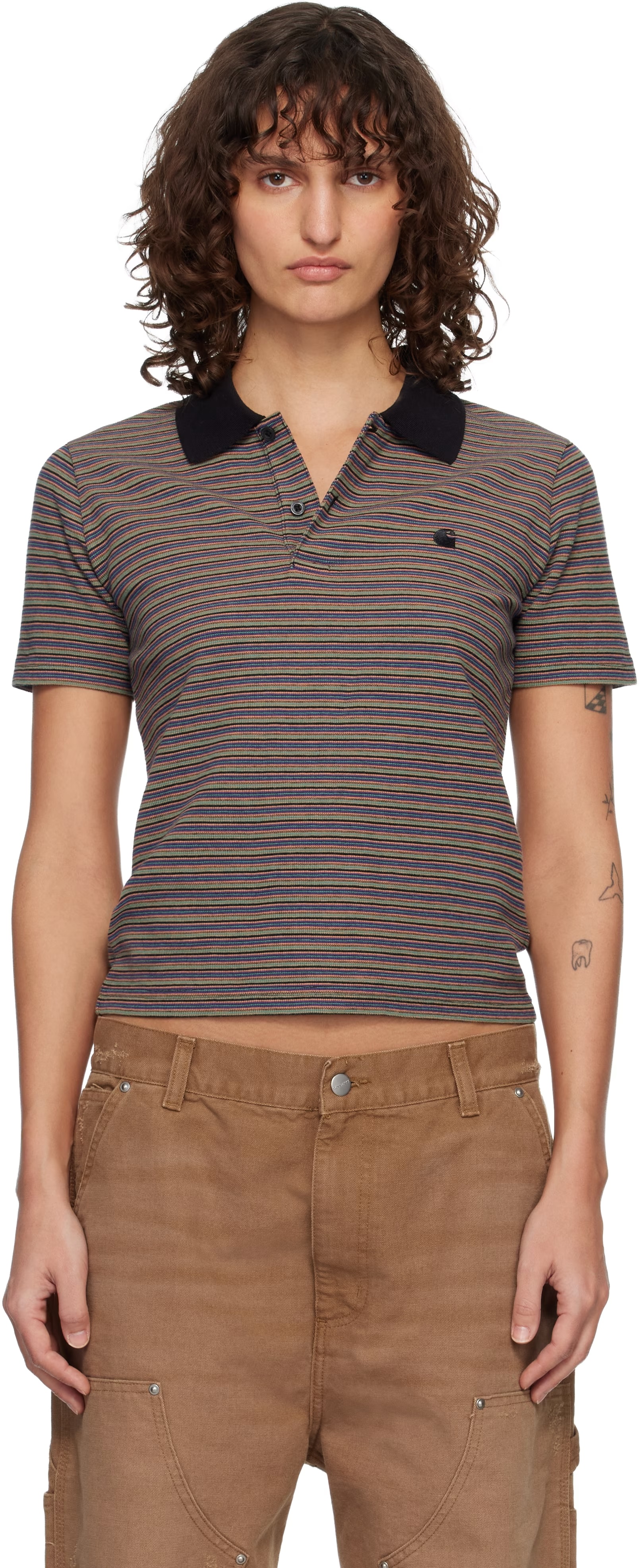 Carhartt Work In Progress, Multicolor Short Sleeve Dion Stripe Polo