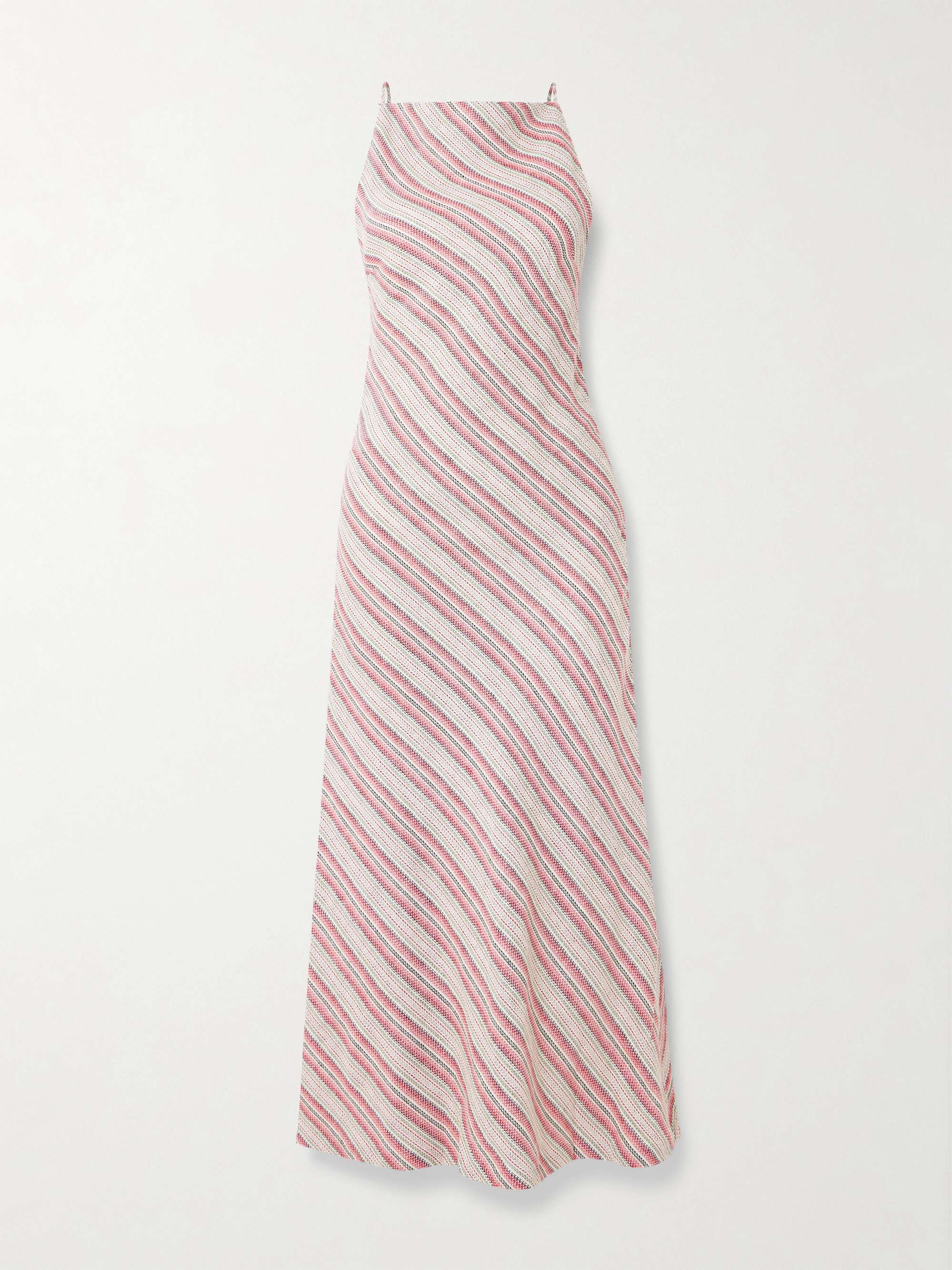 Lison Open-Back Striped Linen and Cotton-Blend Midi Dress