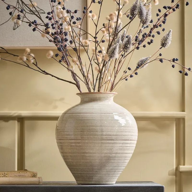 beige glazed vase