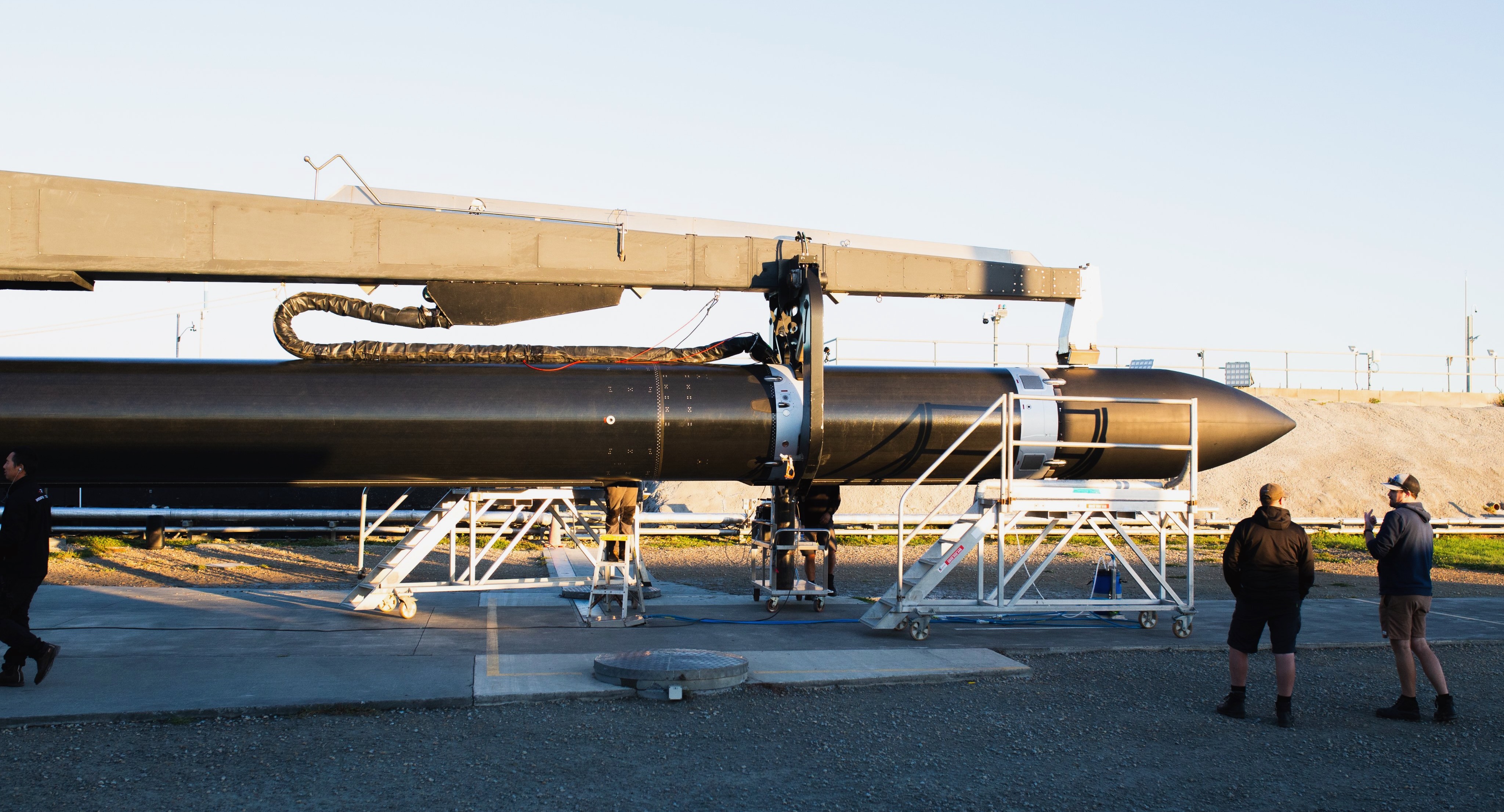 Rocket Lab rolls its Electron launcher out ahead of the "Insight at Speed is a Friend Indeed" mission, which is scheduled to launch on March 5, 2026.