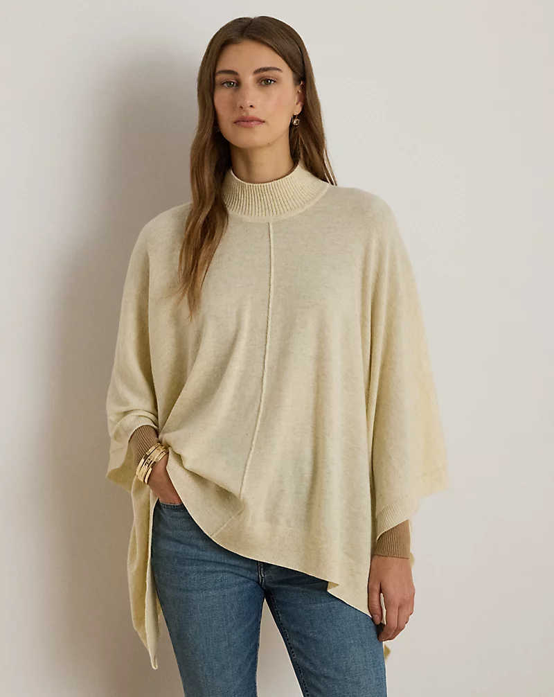 Mockneck Knit Poncho