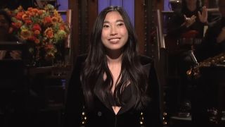 Awkwafina performing her monologue on SNL