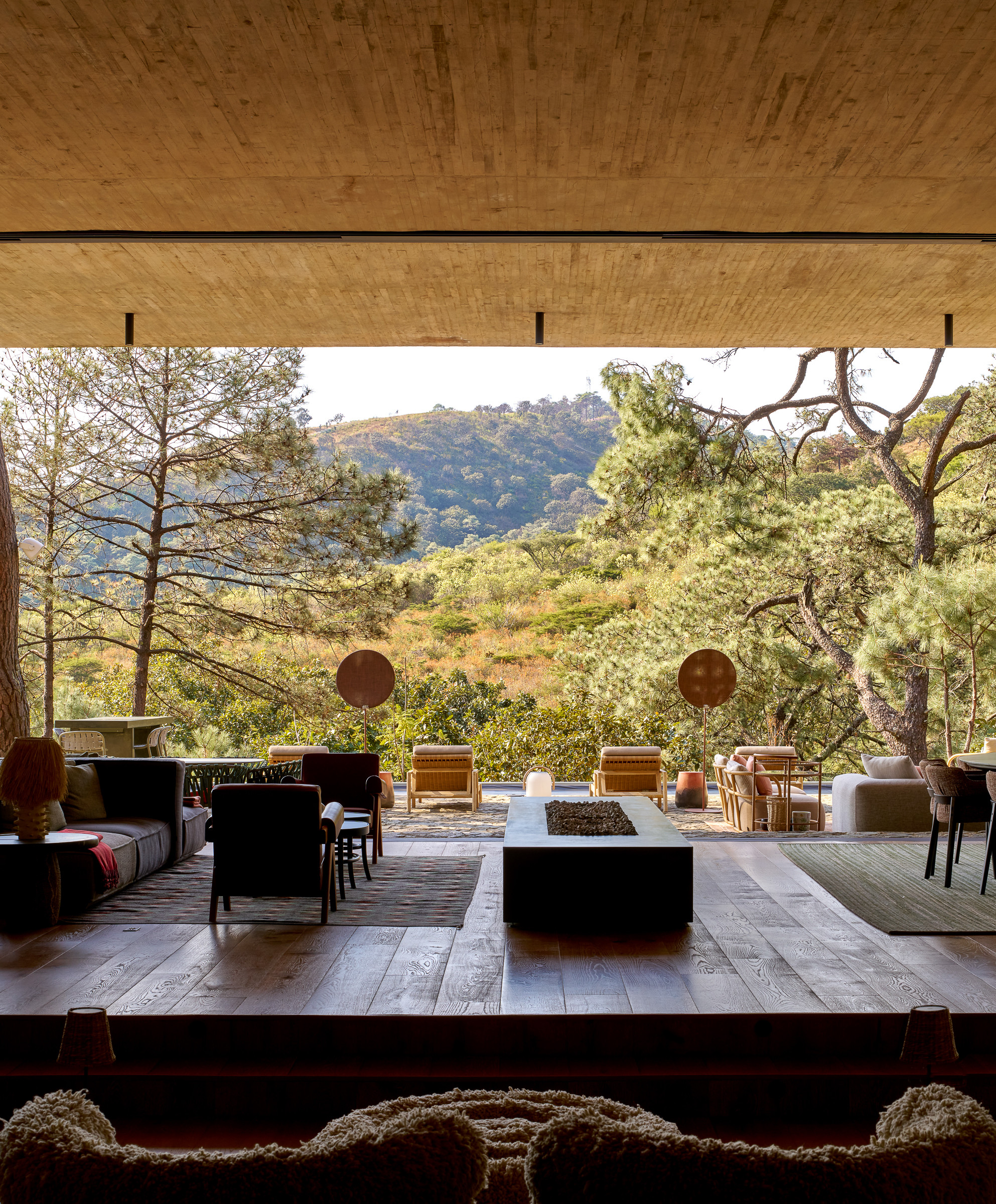 Within the main living area, looking out