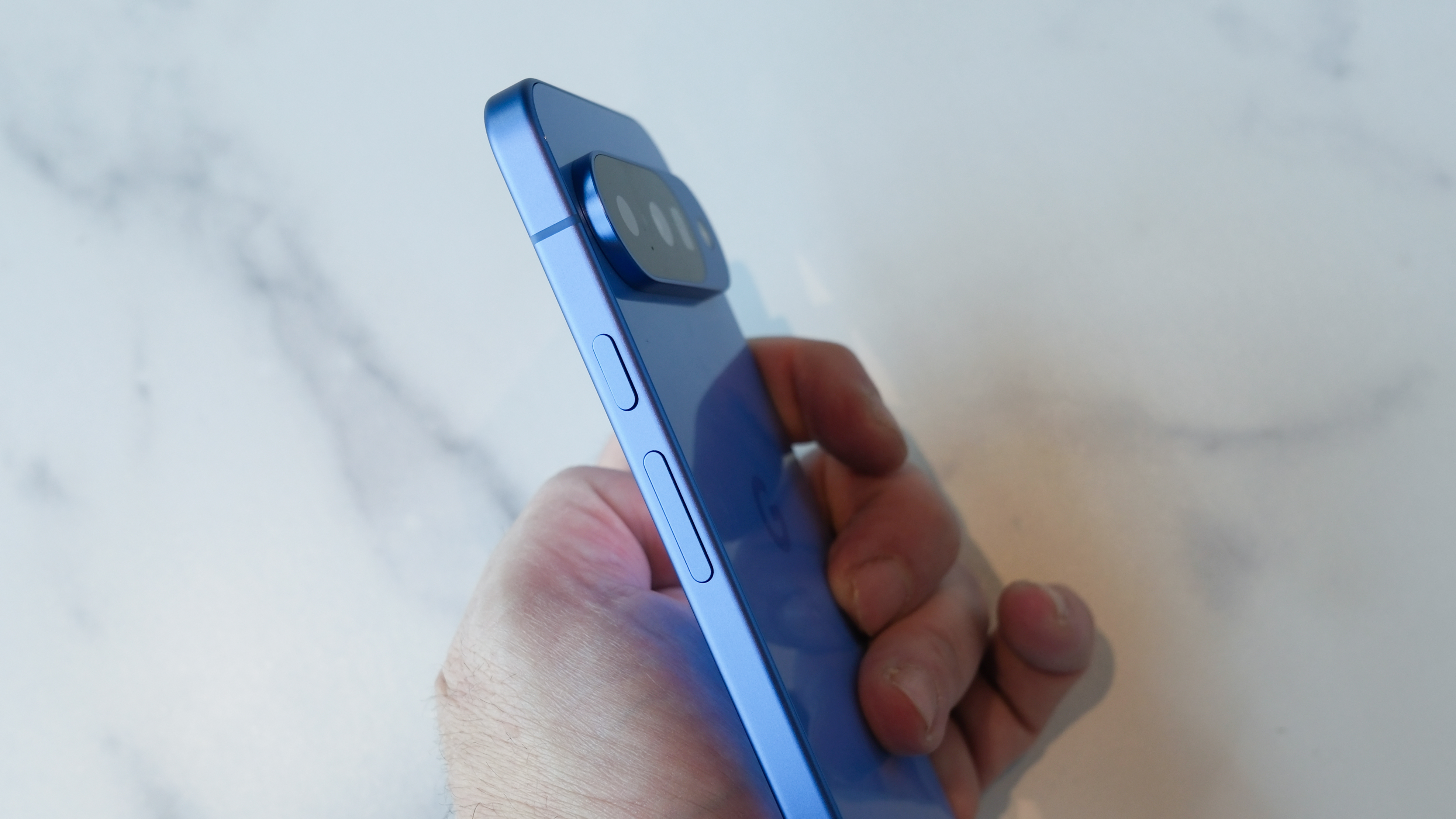 Google Pixel 10 showing side buttons and camera bump